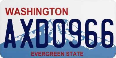 WA license plate AXD0966