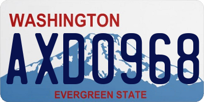 WA license plate AXD0968