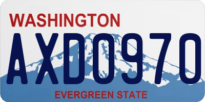 WA license plate AXD0970