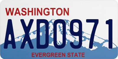 WA license plate AXD0971