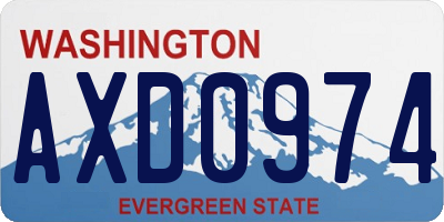 WA license plate AXD0974