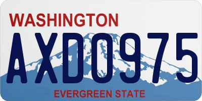 WA license plate AXD0975