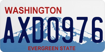 WA license plate AXD0976