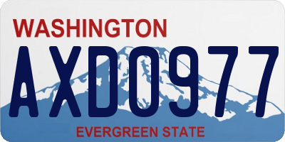 WA license plate AXD0977