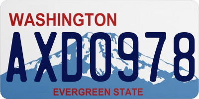 WA license plate AXD0978
