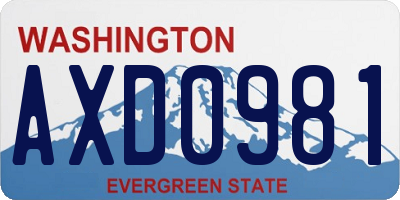 WA license plate AXD0981