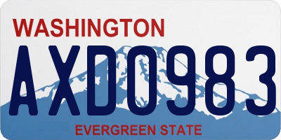 WA license plate AXD0983