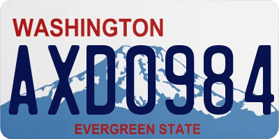 WA license plate AXD0984