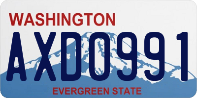 WA license plate AXD0991