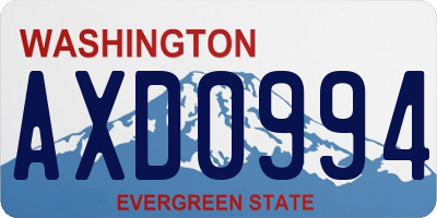 WA license plate AXD0994