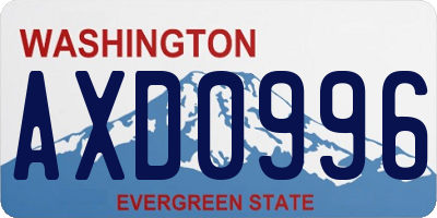 WA license plate AXD0996