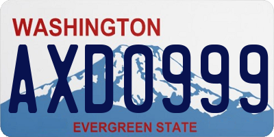 WA license plate AXD0999