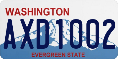 WA license plate AXD1002