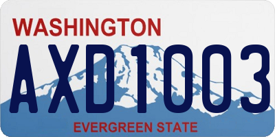 WA license plate AXD1003