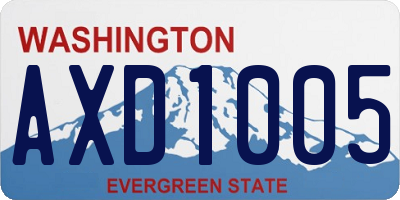 WA license plate AXD1005
