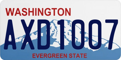 WA license plate AXD1007