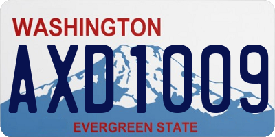 WA license plate AXD1009