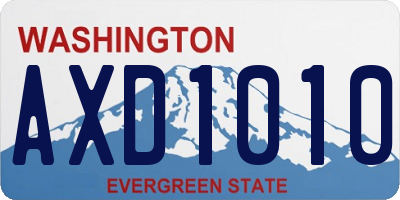 WA license plate AXD1010
