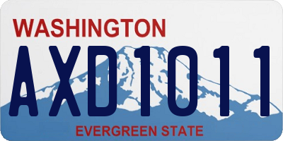 WA license plate AXD1011