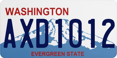 WA license plate AXD1012