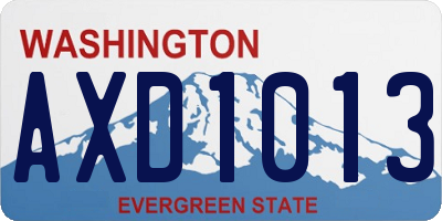 WA license plate AXD1013