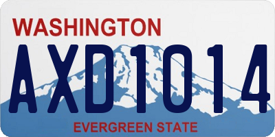WA license plate AXD1014