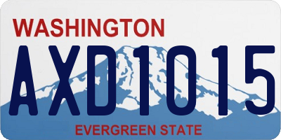 WA license plate AXD1015