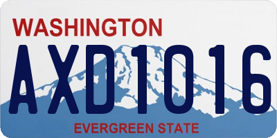WA license plate AXD1016