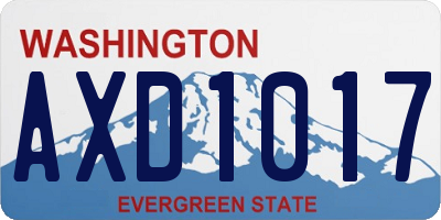 WA license plate AXD1017