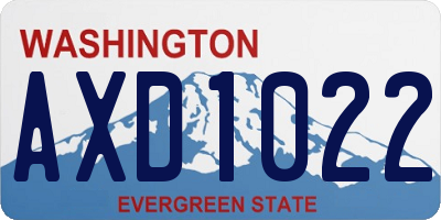 WA license plate AXD1022