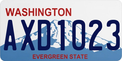 WA license plate AXD1023