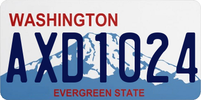 WA license plate AXD1024