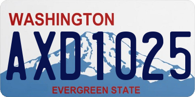 WA license plate AXD1025
