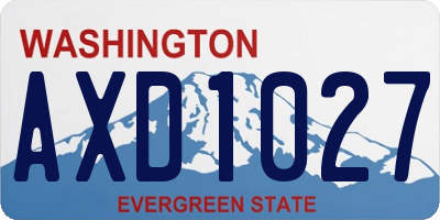 WA license plate AXD1027