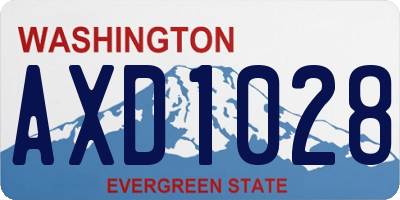 WA license plate AXD1028