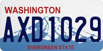 WA license plate AXD1029
