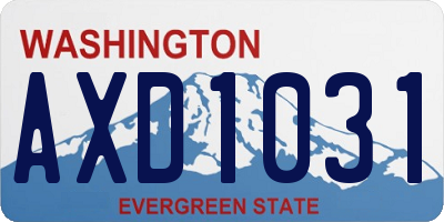 WA license plate AXD1031