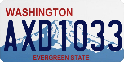 WA license plate AXD1033