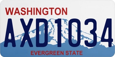 WA license plate AXD1034
