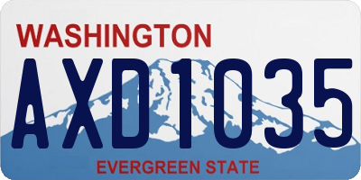 WA license plate AXD1035