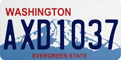 WA license plate AXD1037
