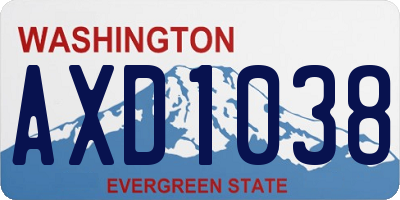 WA license plate AXD1038