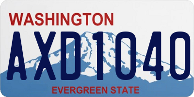 WA license plate AXD1040