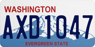 WA license plate AXD1047