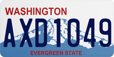 WA license plate AXD1049