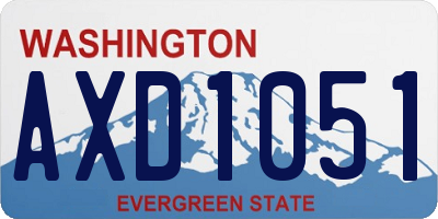WA license plate AXD1051