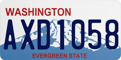 WA license plate AXD1058