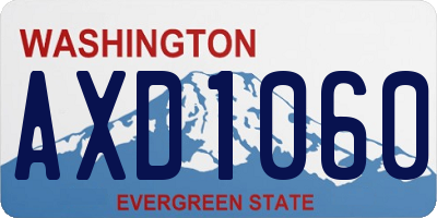 WA license plate AXD1060