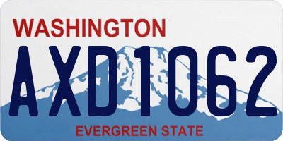 WA license plate AXD1062