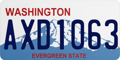 WA license plate AXD1063